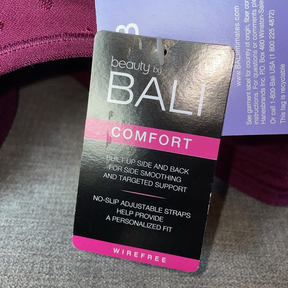 Beauty by Bali Polka Dot Purple Wirefree Comfort Bra - Picture 8 of 8